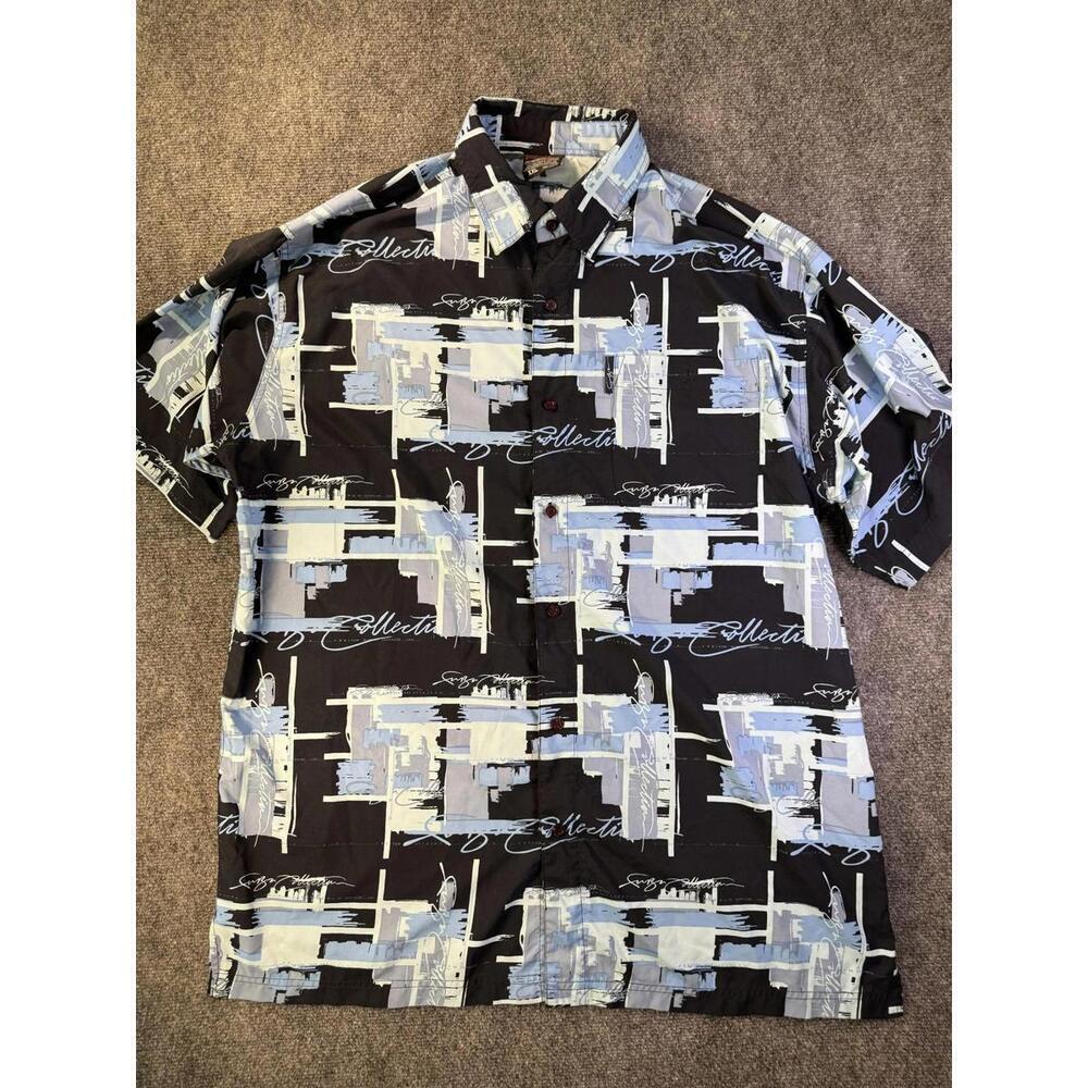 FUBU Y2K Shirt Mens 2XL Button Up Short Sleeve Graphic Casual XXL Streetwear